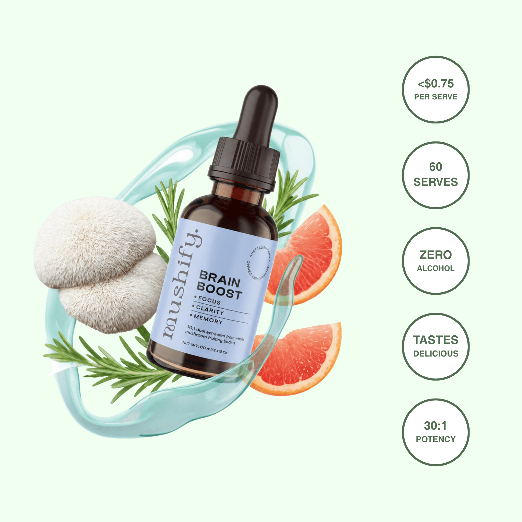 Brain Boost - Lion's mane &amp; Rosemary - Mushify Lion's mane extract