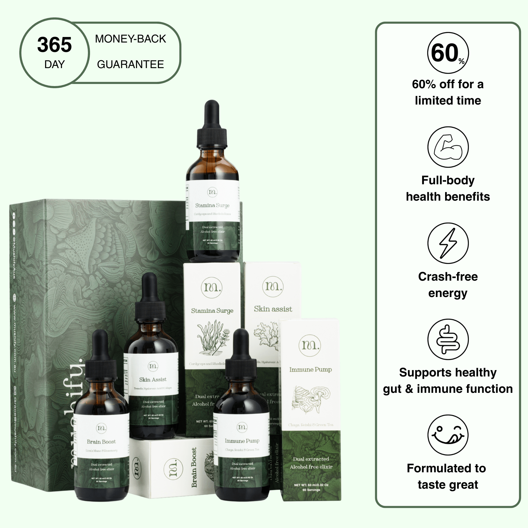 Daily Vitality Stack | The Tasty Mushroom + Herb Extracts - Mushify