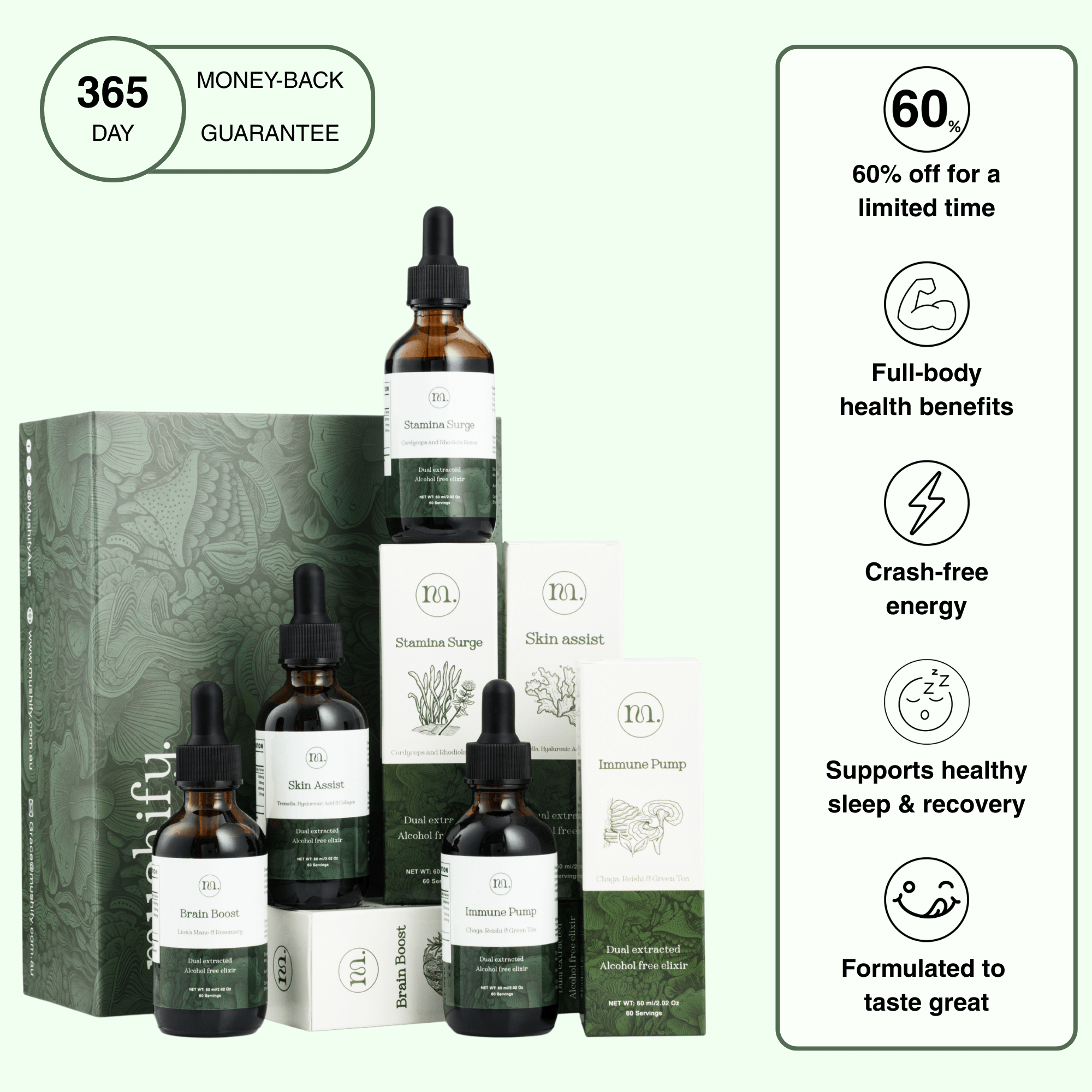 Daily Vitality Stack | The Tasty Mushroom + Herb Extracts - Mushify