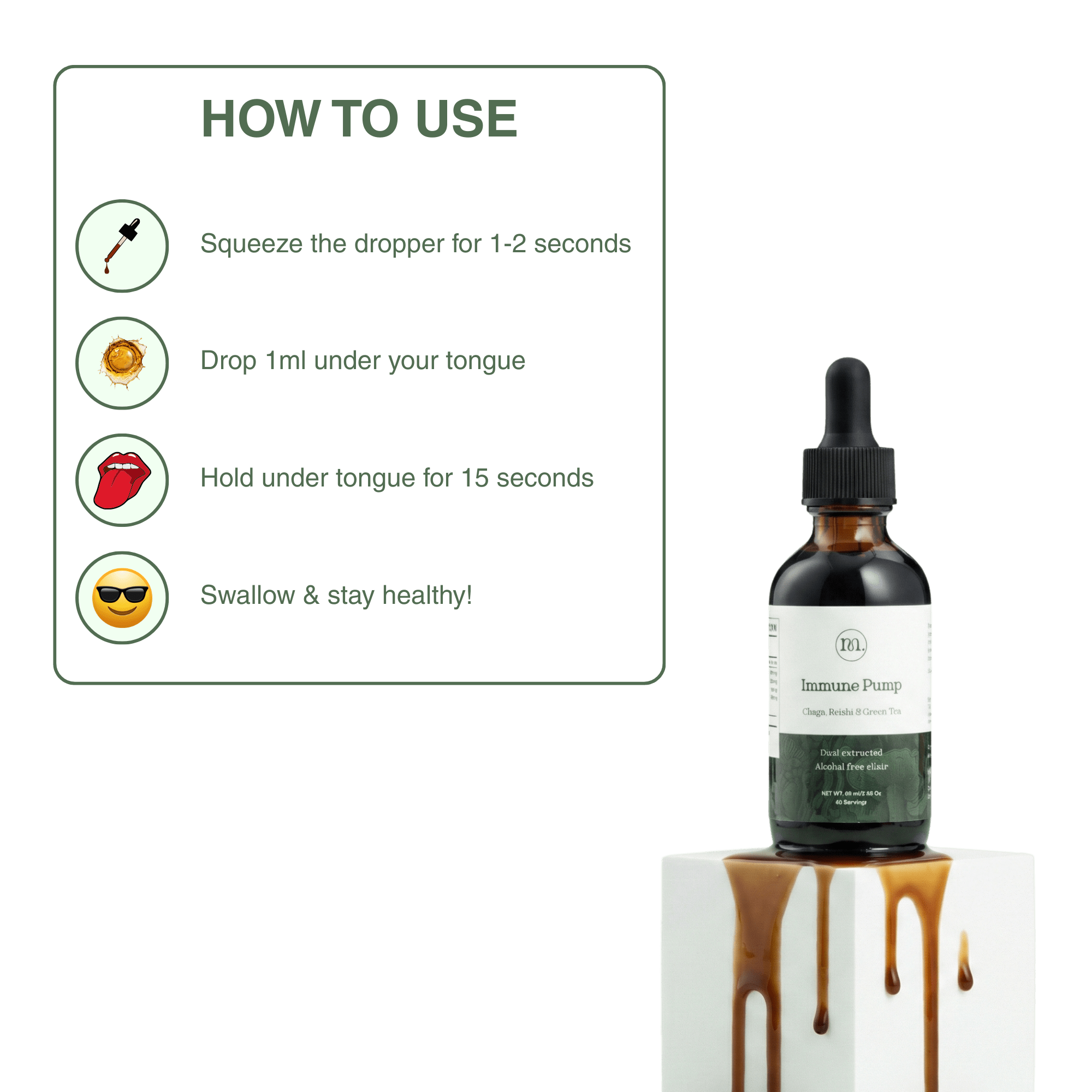 Immune Pump - Chaga, Reishi &amp; Green Tea - Mushify Reishi and Chaga extract